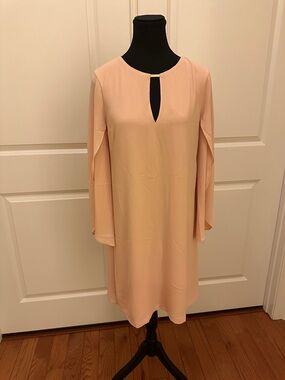 Jessica Simpson Peach Long Sleeve Shift Dress with Keyhole